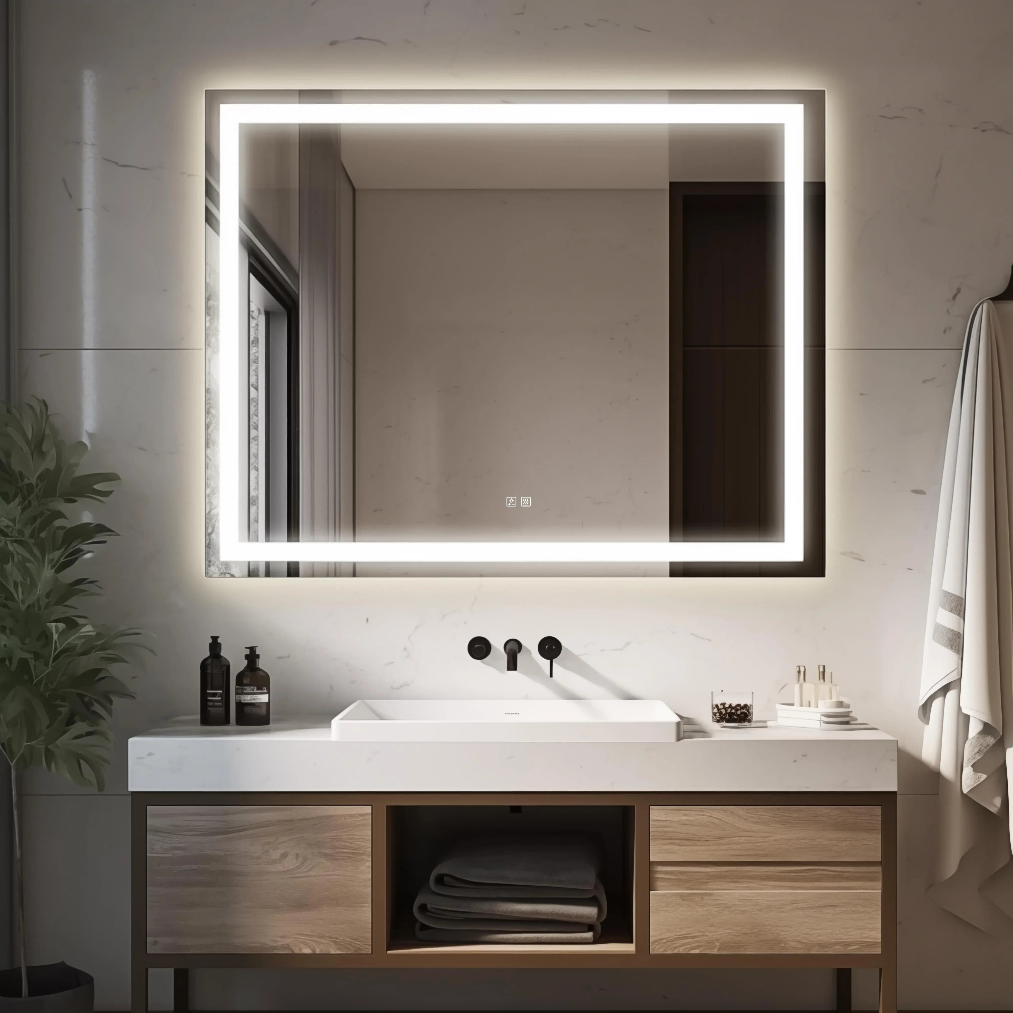 Standard Center Glow LED Bathroom Mirror 