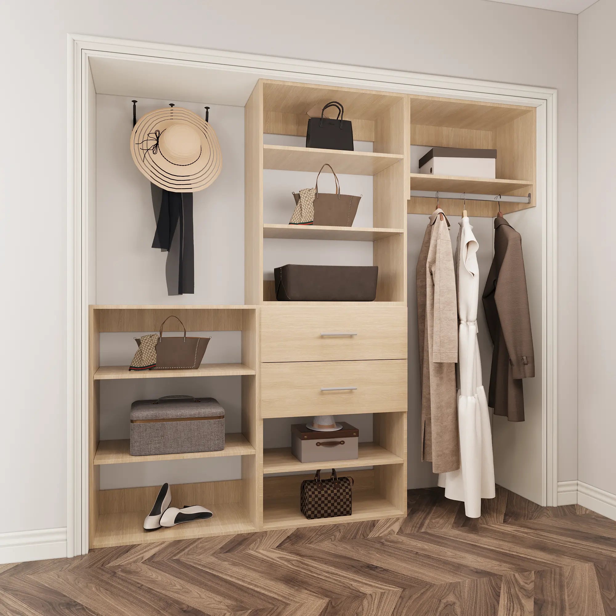 Walk-In Closet System (With Drawers) 