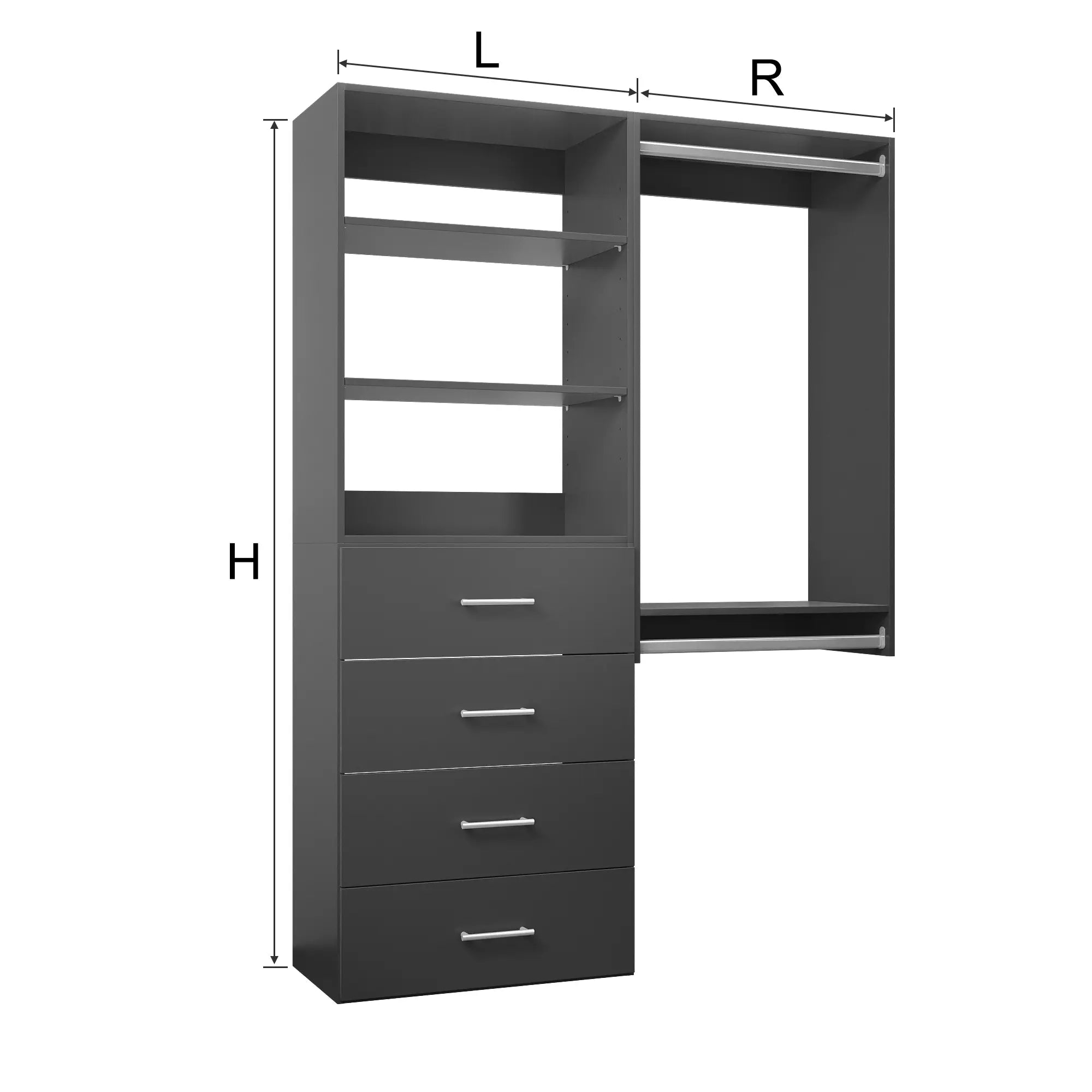 White CLoset System With Drawers 