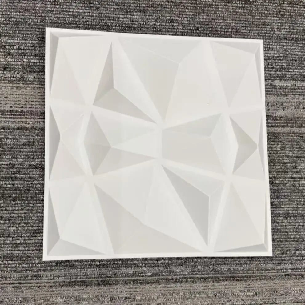 White Diamond Textured PVC Wall Panels Tiles Cover 32 Sq Ft 