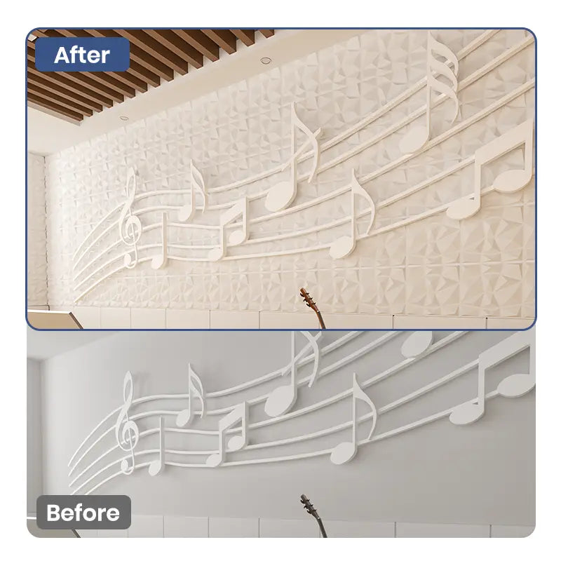 White Diamond Textured PVC Wall Panels Tiles Cover 32 Sq Ft 