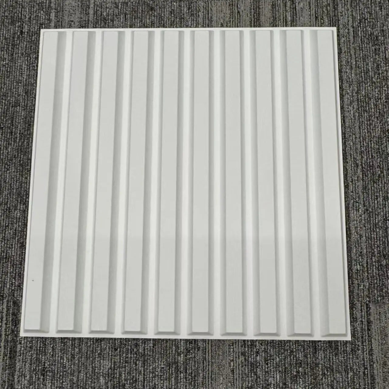 White Textured PVC Slat Wall Panels Tiles Cover 32 Sq Ft 