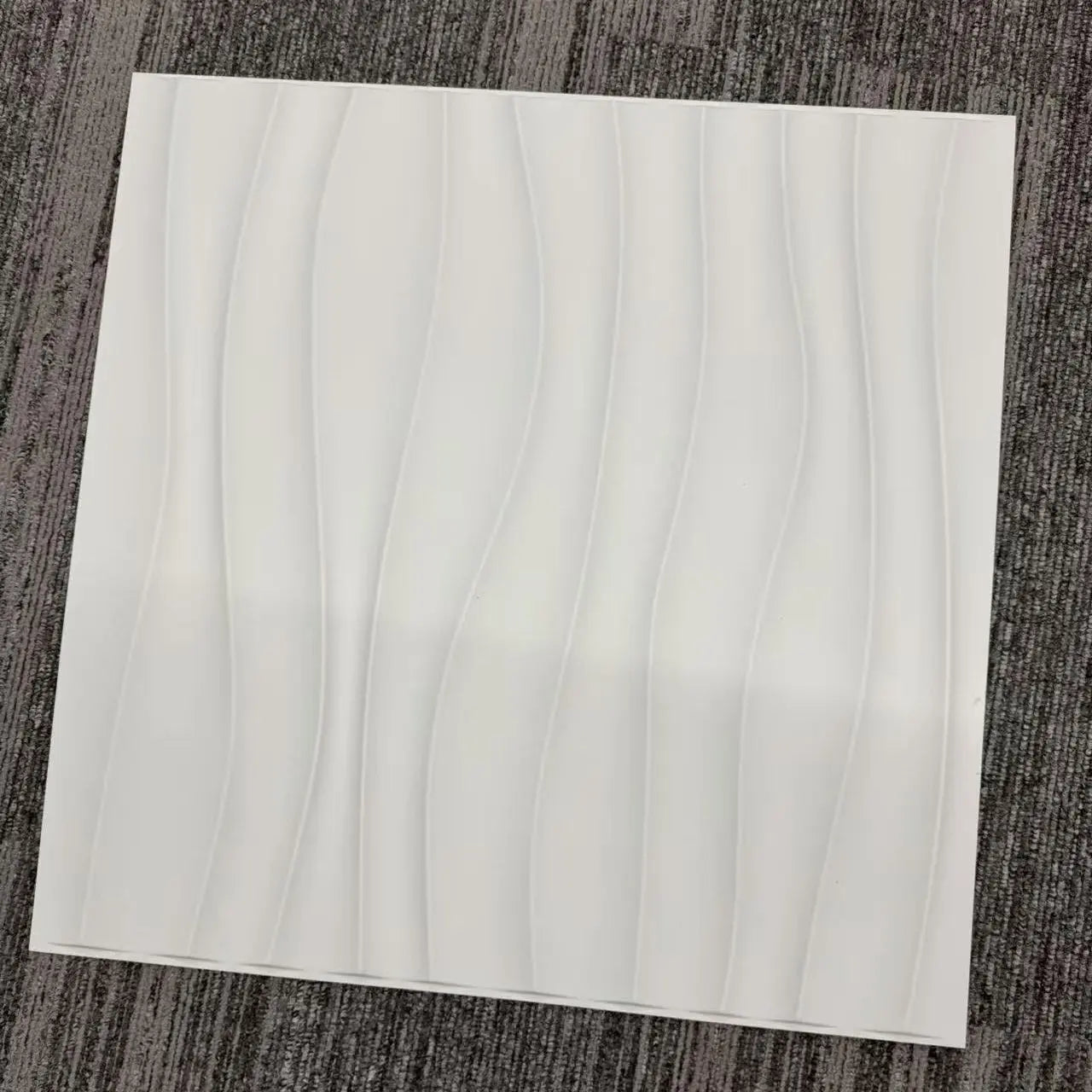 White Wave Textured PVC Wall Panels Tiles Cover 32 Sq Ft 
