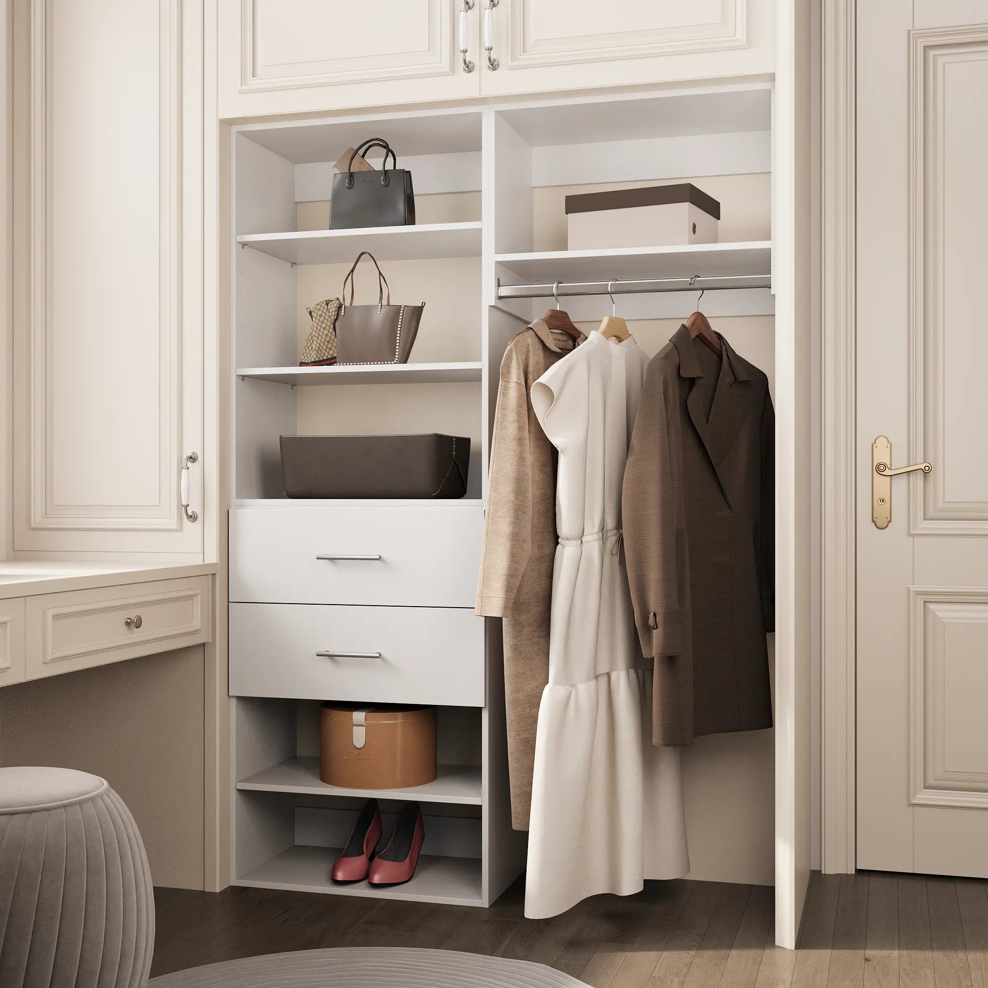YChoiceMe Solid Wood Closet Organizer System 